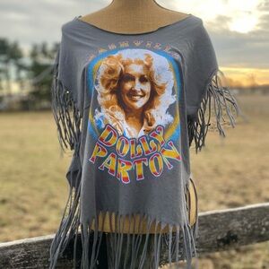 SOLD Dolly Parton Nashville Glam Fringe Tee L